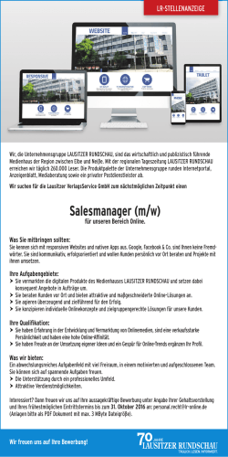 Salesmanager (m/w) - Lausitzer Rundschau