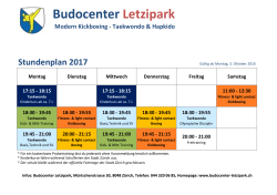18:30 - 19:45 - Budocenter Letzipark - Kampfsport