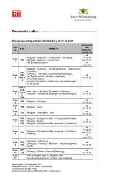 Übergangsverträge Baden-Württemberg ab 01.10.2016