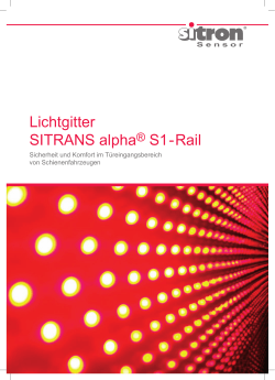 Lichtgitter SITRANS alpha S1-Rail Prospekt