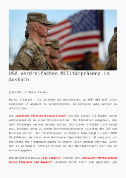 USA verdreifachen Militärpräsenz in Ansbach - K
