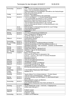 Terminplan für das Schuljahr 2009/2010