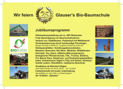Jubil&auml;umsprogramm - Glauser Bio-Baumschule in CH