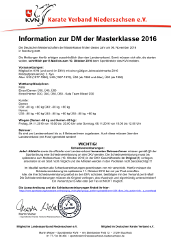 Information zur DM der Masterklasse 2016
