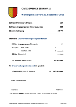 Abstimmungsresultate - Ortsgemeinde Sennwald