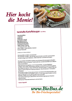 Hier kocht die Monie! herzhafte Kartoffelsuppe f&uuml;r 2