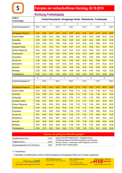 Hanau: Fahrplan Buslinie 5 am verkaufsoffenen Sonntag
