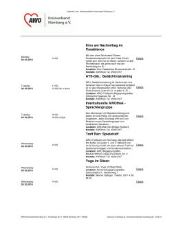 Kalender-Liste | Arbeiterwohlfahrt Kreisverband Nürnberg e. V.