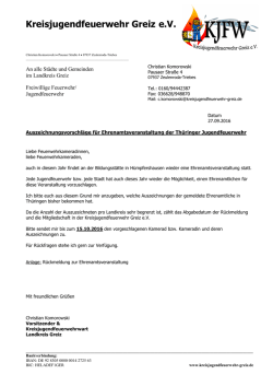 Ehrenamtsveranstaltung - Kreisjugendfeuerwehr