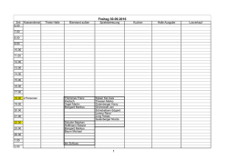 Dienstplan Freitag