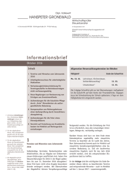 Informationsbrief 10/2016
