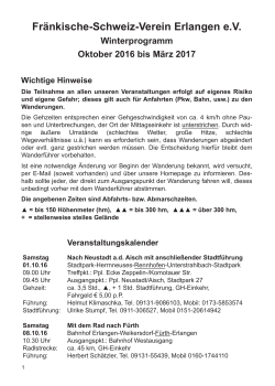 Das Winterprogramm der OG Erlangen