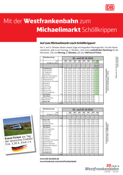 Mit der Westfrankenbahn zum Michaelimarkt Schöllkrippen