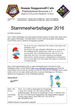 Herbstlager - Stamm Steppenwolf