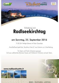 Radlseekirchtag - Die Radlseehuette bei Brixen und die Sarntaler