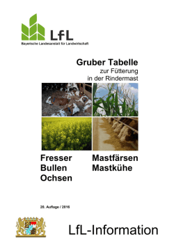Gruber Tabelle zur F&uuml;tterung in der Rindermast