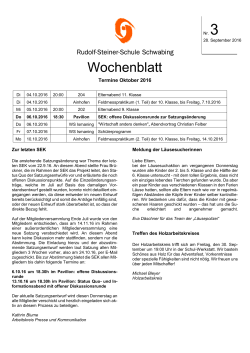 Aktuelles Wochenblatt - Rudolf-Steiner