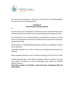 In der Zentralen Universit&auml;tsverwaltung der Universit&auml;t zu L&uuml;beck ist