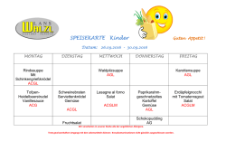 SPEISEKARTE Kinder