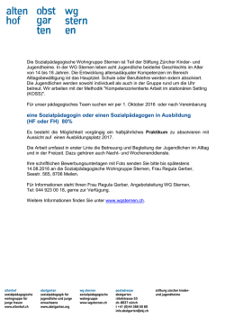 Die Sozialpädagogische Wohngruppe Sternen ist Teil