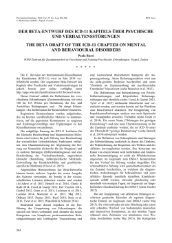 der beta-entwurf des icd-11 kapitels über psychische und