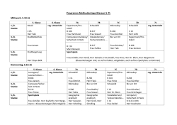 Programm Methodentage Klassen 5-7L