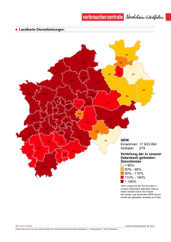 Landkarte Dienstleistungen NRW Einwohner: 17.933.064 Anbieter
