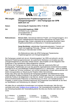 Einladung  - GPM Deutsche Gesellschaft f&uuml;r