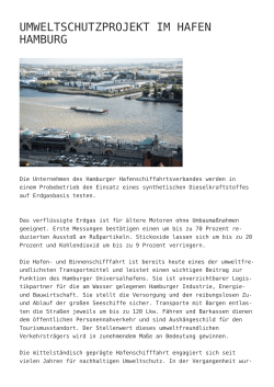Umweltschutzprojekt im Hafen Hamburg