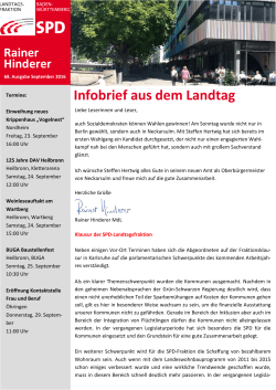 68. Infobrief Rainer Hinderer