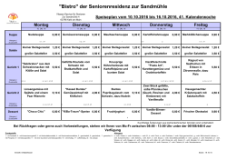 Speisenplan vom 10. - Seniorenresidenz "Zur Sandmühle"