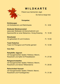 wildkarte - Hotel Kreuz Romoos