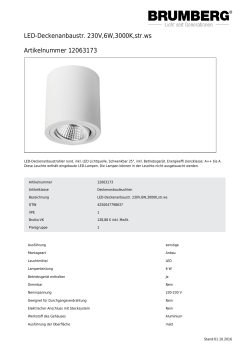 LED-Deckenanbaustr. 230V,6W,3000K,str.ws