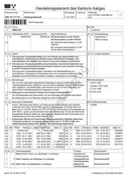 Internetauszug - Handelsregisteramt des Kantons Aargau