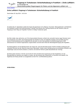 Flugzeug in Turbulenzen: Sicherheitsübung in