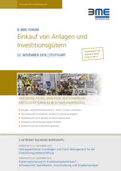 einkauf von anlagen und investitionsgütern