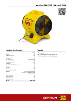 Ventilator TTV 2500S, 2500 cbm/h, 230 V