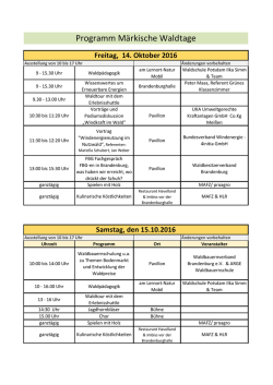 Programm Märkische Waldtage