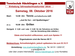 12.00 Uhr: Tennis und Kaffee/Kuchen satt