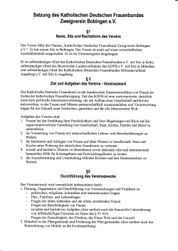 Satzung des Katholischen Deutschen Frauenbundes Zweigverein
