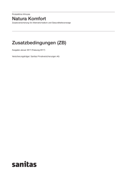 Zusatzbedingungen (ZB) Natura Komfort