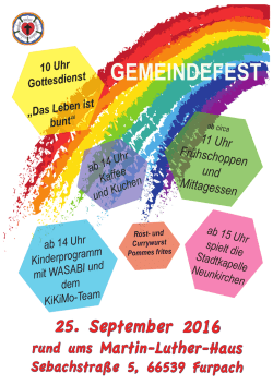 Plakat Gemeindefest Furpach - Evangelische Kirche im Saarland
