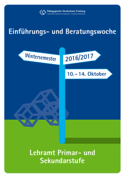 Einf&uuml;hrungs- und Beratungswoche Lehramt Primar