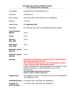 Saarländische Straßenlauf-Meisterschaften am 2. Oktober
