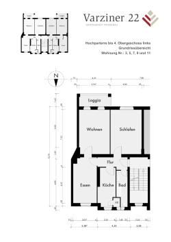 Hochparterre bis 4. Obergeschoss links - Ohne