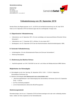 Volksabstimmung vom 25. September 2016