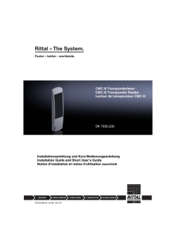 Installation Guide and Short User`s Guide Deutsch/Englisch