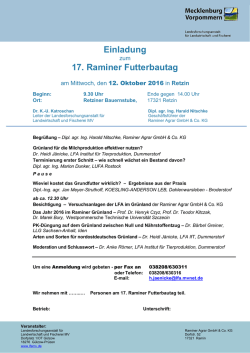 Einladung 17. Raminer Futterbautag