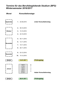 Semesterablaufplan Wintersemester 2016/ 2017 [PDF