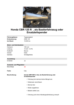 Detailansicht Honda CBR 125 R €,€als Bastlerfahrzeug